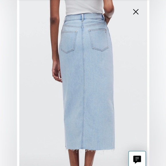 Madewell Rilee Denim Midi Skirt Fitzgerald wash size 31 NWT - Picture 3 of 8
